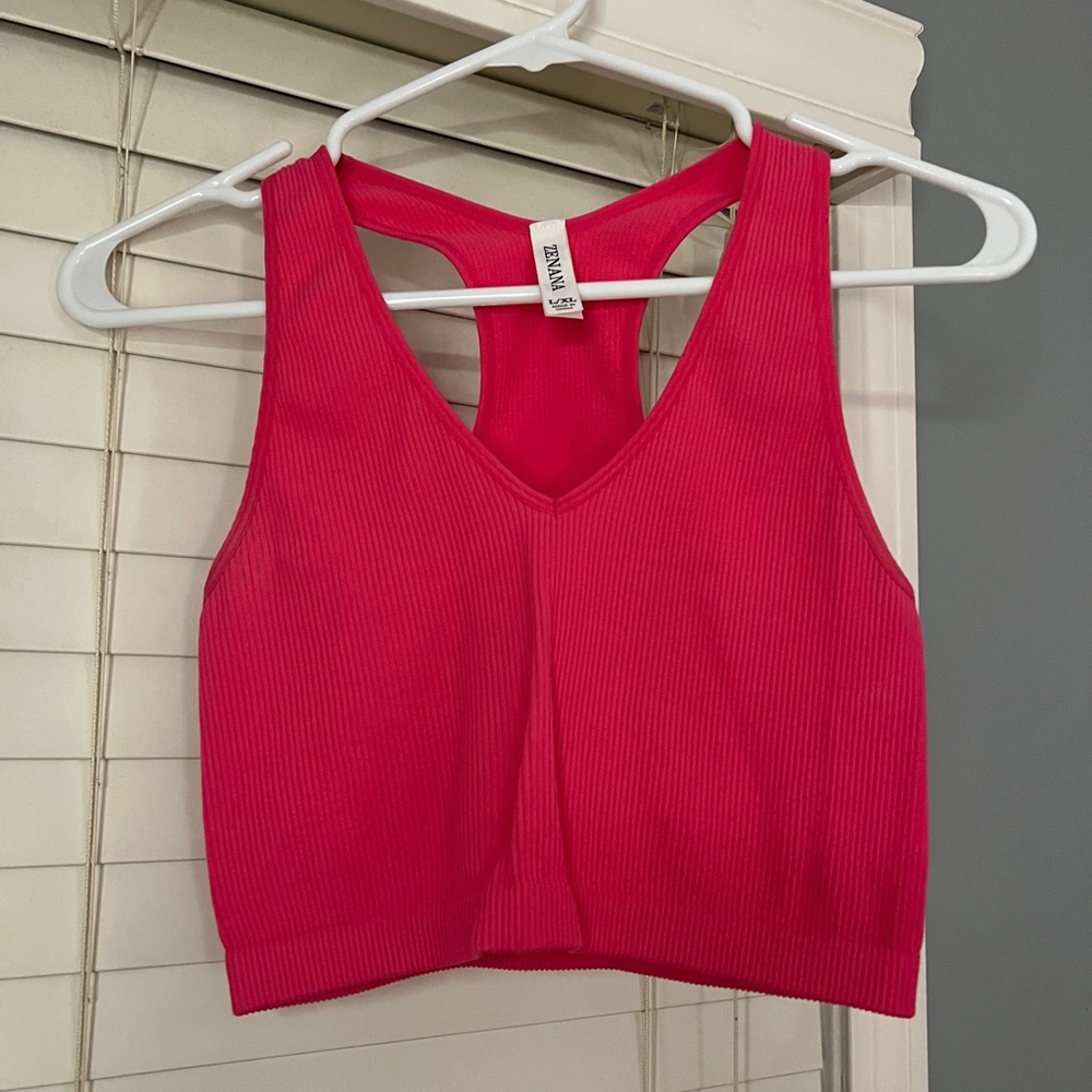 Zenana Outfitters Hot Pink Cropped Tank